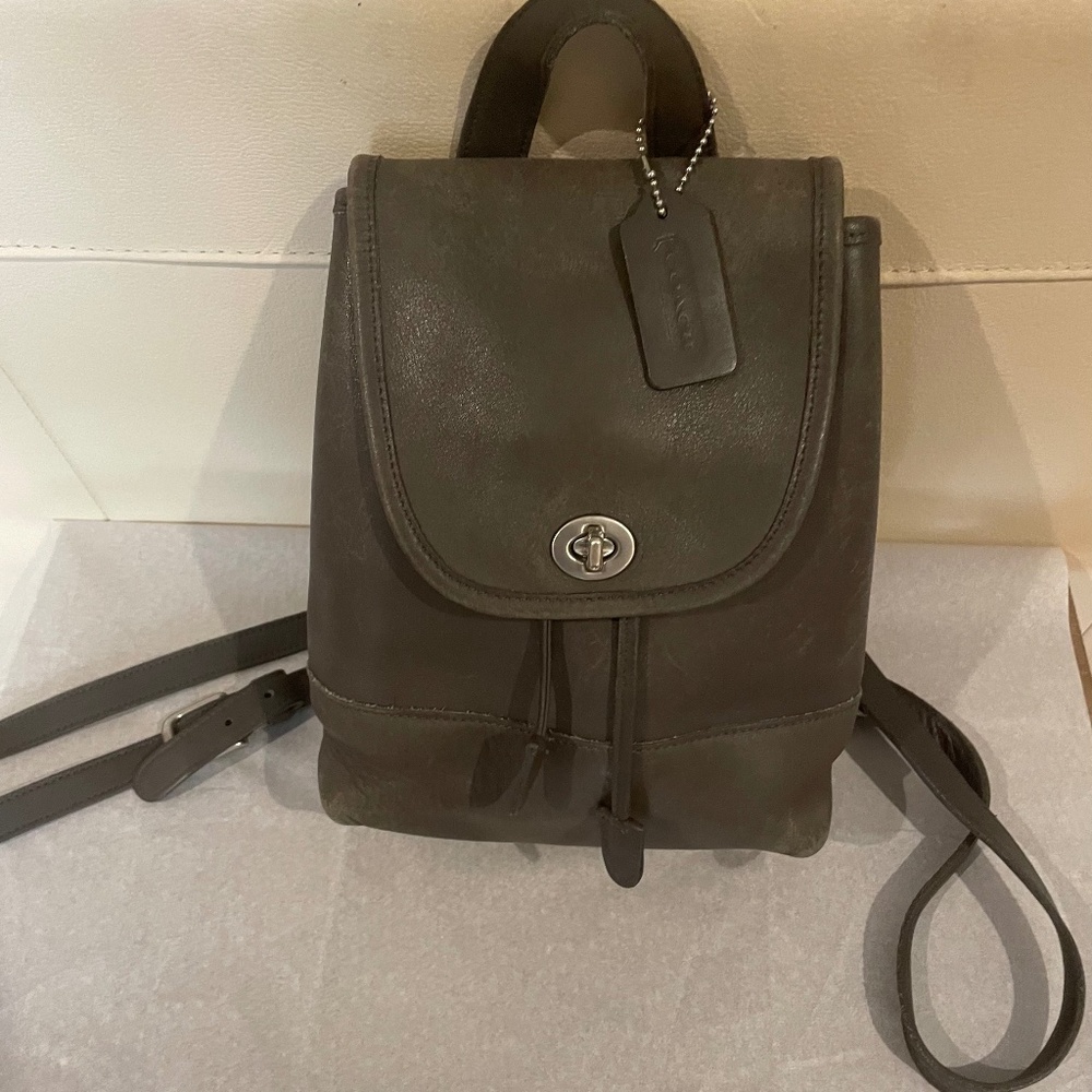 Vintage Coach gray Daypack Backpack 9960